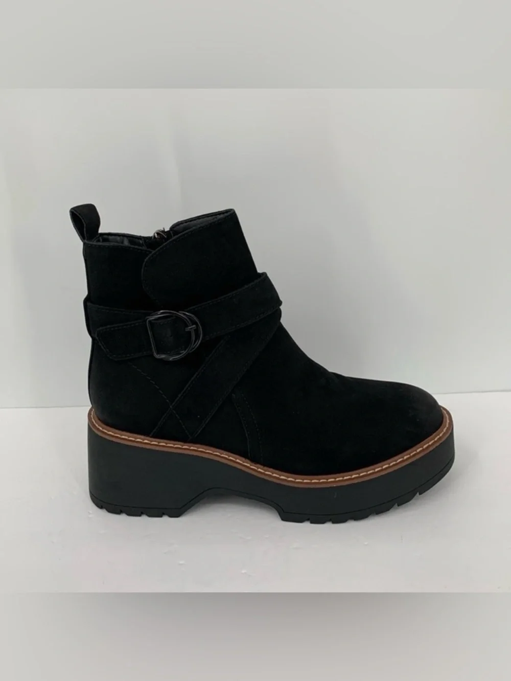 Blondo Giovanni waterproof ankle boots chunky lug black nubuck leather new 8.5